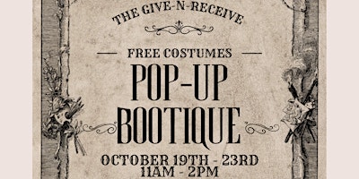 Primaire afbeelding van FREE Pop-up Costume, Clothing and Accessory BOO•tique