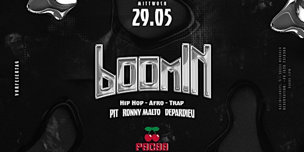 boomIN HIP HOP IM PACHA AM MITTWOCH 29.05