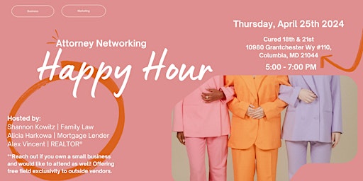 Primaire afbeelding van Attorney Networking Happy Hour