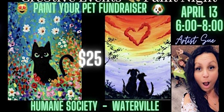 Imagem principal de CANCELED- Paint Night FUNDRAISER -Waterville Humane Society -Paint your pet