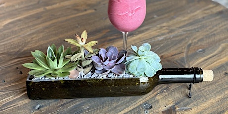 Sips & Succulents Wine Bottle @ SMW