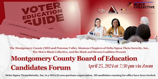 Image principale de Montgomery County Board of Education - Candidates Forum