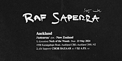 Imagem principal do evento Raf-Saperra Live In Auckland