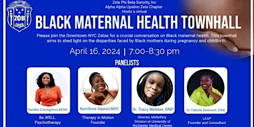 Primaire afbeelding van Black Maternal Health - Virtual Townhall