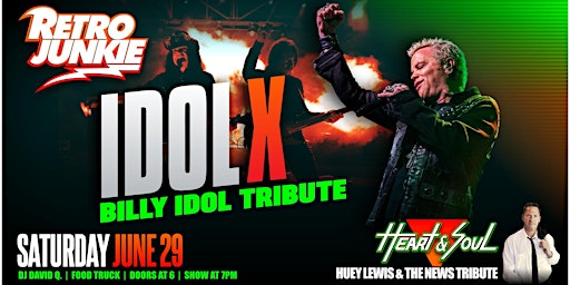 Imagem principal do evento IDOL-X (Billy Idol Tribute) + HEART & SOUL (Huey Lewis Tribute)... LIVE!