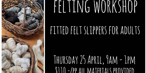 Imagem principal do evento Felting Workshop - Fitted Slippers for Adults