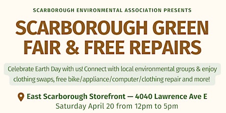 Scarborough Green Fair & Free Repairs(RSVP not required)