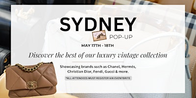 Imagem principal do evento Sydney Vintage LUXE Handbags & Accessories 2 day sale 100% Authenticity
