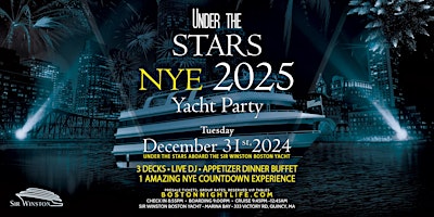 Imagem principal do evento 2025 Boston New Year's Eve Under the Stars | Fireworks Yacht Party Cruise