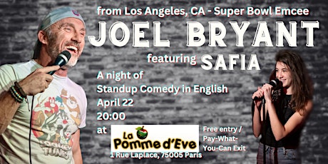 From Los Angeles, CA - Standup Comedy in English w/ Joel Bryant & Safia