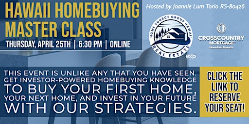 Hauptbild für Hawaii Homebuying Master Class - Online