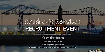 Primaire afbeelding van Children's Services Recruitment Event