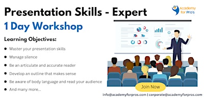 Presentation Skills - Expert Training in Chicago, IL on Apr 19th, 2024 primary image