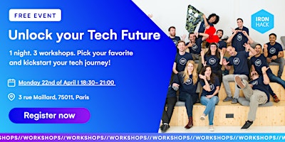 Unlock your Tech Future: 1 night // 3 workshops primary image