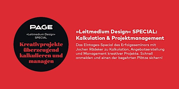 PAGE Seminar »Kalkulation & Projektmanagement« mit Jochen Rädeker