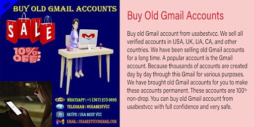 Primaire afbeelding van Buy Old Gmail Accounts- USA And Other Country Verified