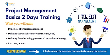 Project Management Basics 2 Days Training in Vancouver on Apr 22nd, 2024