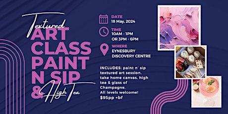 Image principale de Paint & Sip High Tea Grab a ticket for Mum for Mothers Day or bring a mate