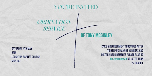 Ordination service of Tony McGinley