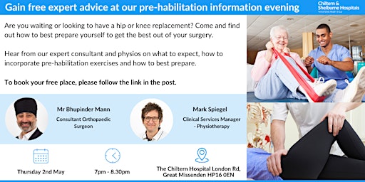Gain free expert advice at our pre-habilitation event primary image