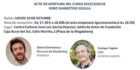 Imagen principal de Apertura de curso 2019/2020 Foro Marketing Sevilla