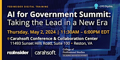 Image principale de AI for Government Summit: Taking the Lead in a New Era