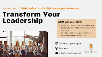 Imagem principal do evento Transform Your Leadership: Master Your "Little Voice"