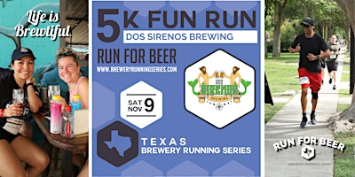 Imagem principal do evento 5k Beer Run x Dos Sirenos Brewing | 2024 Texas Brewery Running Series