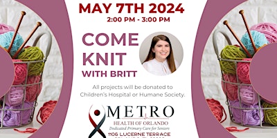 Imagen principal de Free Knitting with Britt at Metro Health of Orlando