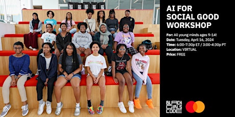 Imagen principal de Black Girls Code and Mastercard presents :  AI for Social Good Workshop