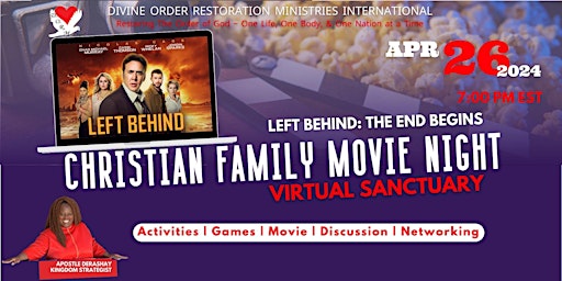 Immagine principale di Christian Family Movie Night Virtual  April Experience 