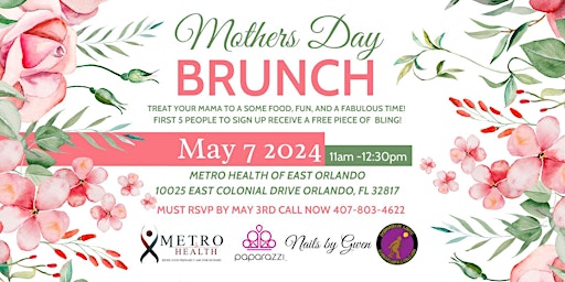 Imagem principal do evento Free Mother's Day Brunch at Metro Health of East Orlando
