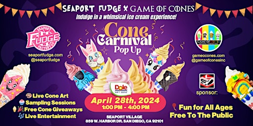 Image principale de Cone Carnival Pop-Up: Presented by Game Of Cones & Seaport Fudge Factory