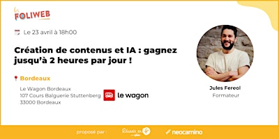 Imagem principal do evento Création de contenus et IA : gagnez jusqu’à 2 heures par jour !