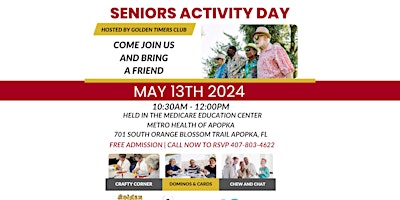 Free Seniors Activity Day with the Golden Timers Club at  Metro Health  primärbild
