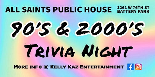 Imagem principal de 90’s & 2000’s TRIVIA NIGHT! @ All Saints Public House