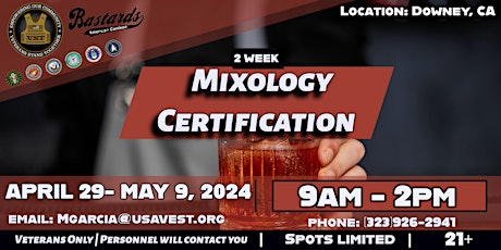 2 Week Mixology Certification Course