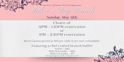 Imagem principal do evento Mother's Day Brunch (12pm or 1pm reservations)