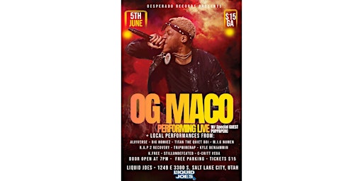Imagem principal do evento OG Maco : LET THE RAGE BEGIN ( TOUR) Salt Lake City , UT
