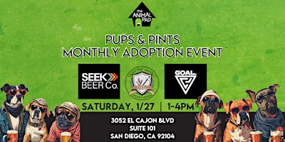 Pups & Pints: Monthly Adoption Event primary image