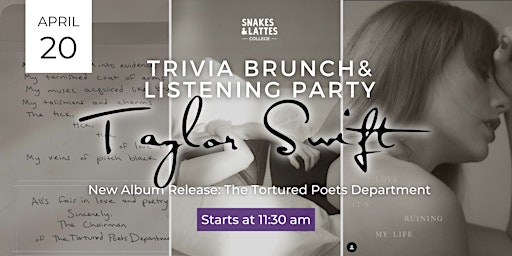 Primaire afbeelding van Taylor Swift Trivia and New Album Listening Party & Brunch