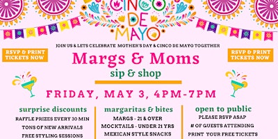 Imagem principal do evento Margs & Moms Sip & Shop