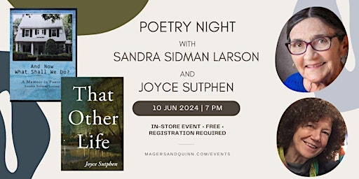 Poetry Night with Sandra Sidman Larson and Joyce Sutphen  primärbild
