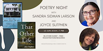 Poetry Night with Sandra Sidman Larson and Joyce Sutphen primary image