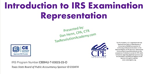 Introduction to IRS Examination Representation primary image