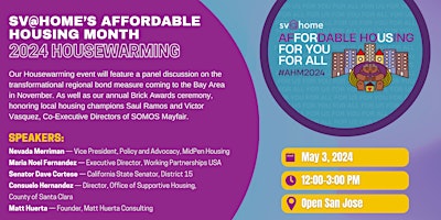Imagem principal de SV@Home's Affordable  Housing Month 2024 Housewarming