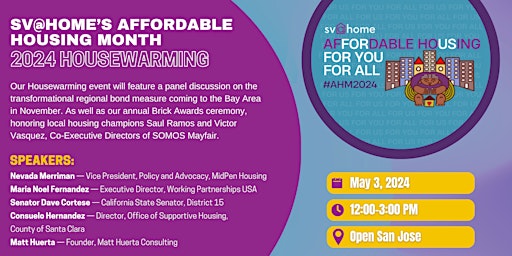 Imagen principal de SV@Home's Affordable  Housing Month 2024 Housewarming