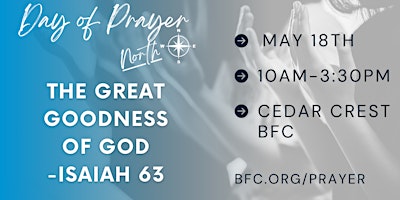 Image principale de BFC Day of Prayer 2024 - North