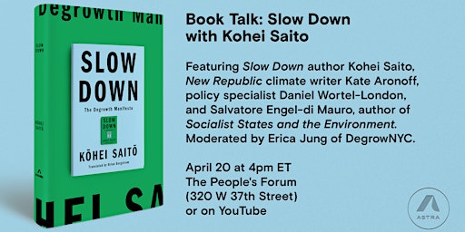 BOOK TALK: Slow Down with Kohei Saito  primärbild