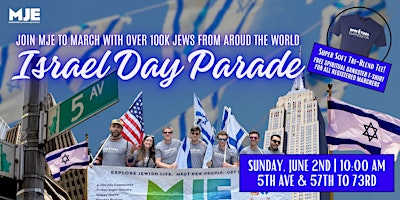 Imagem principal de March with MJE | Israel Day Parade 2024 | MJE Swag T-Shirt Included!